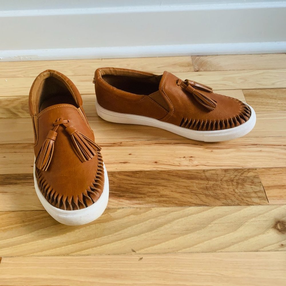 Cognac Slip On Loafers